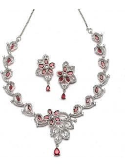 Gerhodineerde Amerikaanse diamanten bloemen- en paisley-vormige Sieraden Set dames