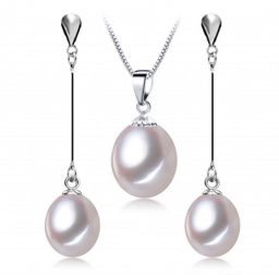  925 sterling zilveren sieraden sets natuurlijke parel oorbellen set voor vrouwen 