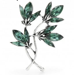 Groene Fonkelende Crystal Leaf Brooch Pins Bloem Vrouw broches