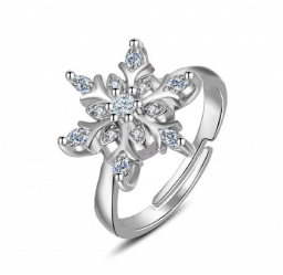 Zilveren 925 sieraden met zirkoon edelsteen sneeuwvlokvorm voor dames