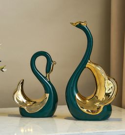  N3 Collecties Decoratie Luxe Sculptuur Moderne Beeldjes Voor Decor Zwaan 