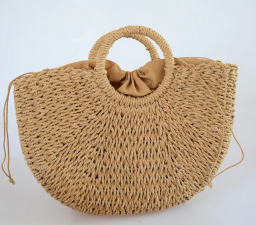 Mode stro handtassen zomer strand rotan handgemaakte geweven handtas voor dames
