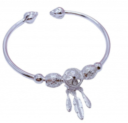 Zilveren kleur Dreamcatcher Tassel Feather Charm armband en armband voor dames