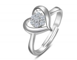  925 sterling zilveren hart met bloem CZ-ringen voor dames