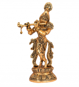  Krishna Idols Vergulde Fluit Spelen Krishan Decoratief Pronkstuk Beeldje 