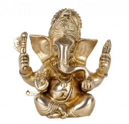  Messing(Brons) Ganesha Beeldje ( 8.9 x 6.4 x 11.4 CM) 