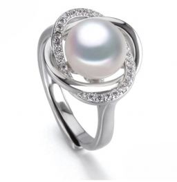 925 Sterling Zilveren Wit Natuurlijke Parel Ring Voor Vrouwen