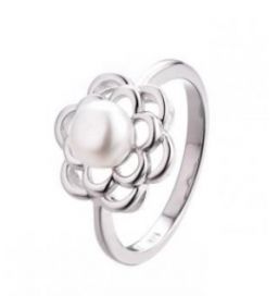 925 Sterling Zilveren Wit Natuurlijke Parel Ring Voor Vrouwen-Bloem