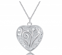 925 sterling zilveren hart AAA zirkoon hanger ketting voor dames