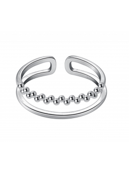 925 sterling zilveren kraal verstelbare ring voor mode dames