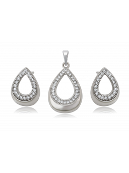 Geplatineerde witte kleur sieraden set voor Dames