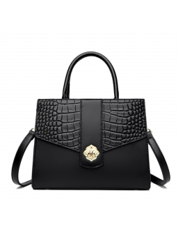 Hoge kwaliteit Luxe Zwarte Kleur PU lederen Schoudertassen Mode Vintage Handtas voor Dames