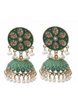 Vintage luxe groene bungelende oorbellen voor dames