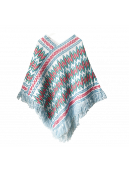 Bohemian Knitted Tassel Warme Mantel Jas Herfst Winter Poncho-Wit