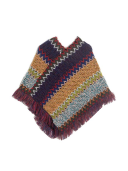 Bohemian Knitted Tassel Warme Mantel Jas Herfst Winter Poncho