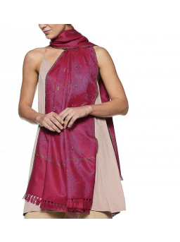 Dames Kashmiri PolyWool roze sjaals, stola's