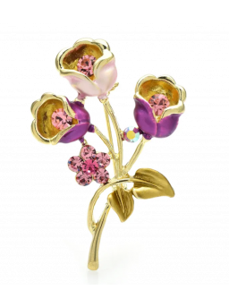 2-kleurige emaille lelie bloem broches voor dames unisex