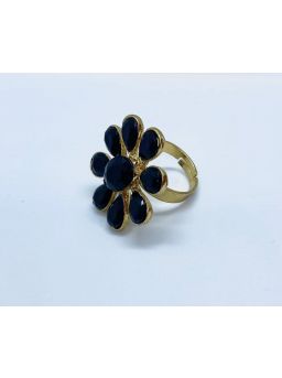 Verstelbare Bloem Ringen -Zwart
